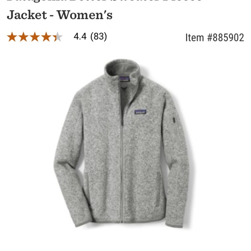 Patagonia grey zip up fleece jacket size medium